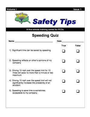 PCO Speeding Quiz