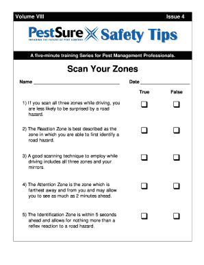 Pest Management Safety Training Form