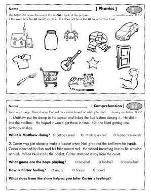 Phonics and Reading Comprehension Worksheets