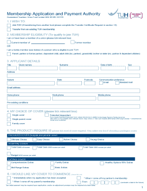 Queensland Teachers' Union Health Fund Membership Application