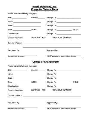 Maine Swimming Computer Change Form
