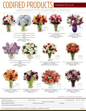 Vera Wang FTD Bouquet Order Form