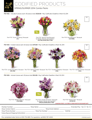 Spring/Summer 2014 Combo Packs Order Form
