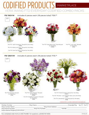 Vera Wang FTD Bouquet Order Form