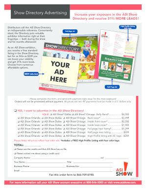 ASI Show Directory Advertising Form