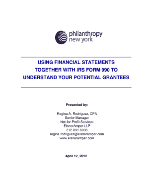 IRS Form 990 and Financial Statements Guide