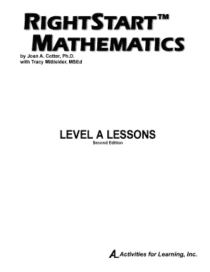 RightStart Mathematics Level A Lesson Plan