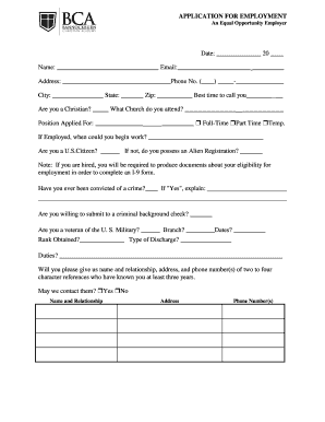 Employment Application Form
