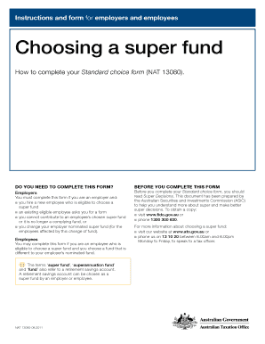 Australian Standard Choice Form for Superannuation
