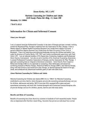 Georgia Counseling Informed Consent Form