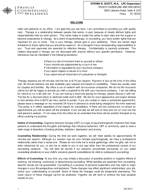 Informed Consent for Psychotherapy