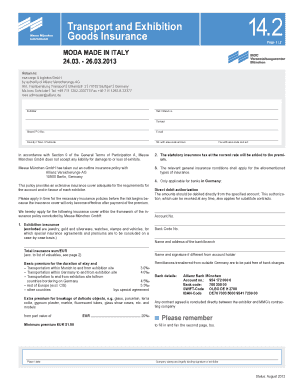 Transport und Ausstellungsgüterversicherung