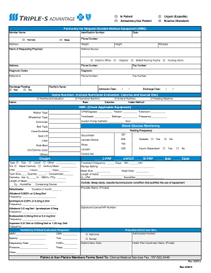 Durable Medical Equipment Request Form
