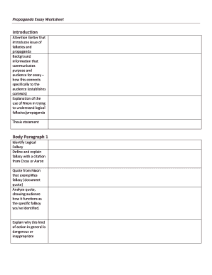 Propaganda Essay Worksheet
