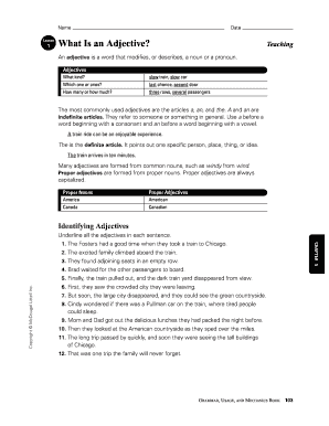 English Grammar Lesson on Adjectives