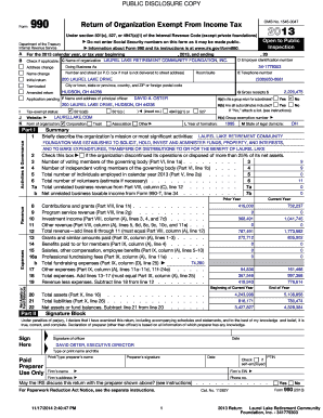 Form 990 Return of Organization Exempt From Income Tax