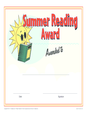 Reading record sheet - Printable Reading Award Certificate - Summer Reading Summer reader certificate Free printable reading award certificates for home and classroom use K12reader offers reading logs reading worksheets and articles for parents and teachers