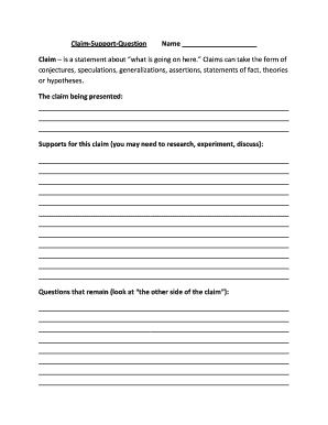 Claim Support Question Form