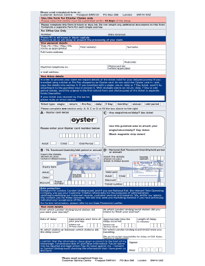 London Underground Charter Claims Form
