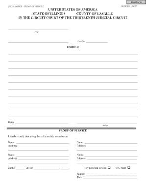 Illinois Proof of Service Order