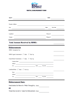 Rental Disbursement Form
