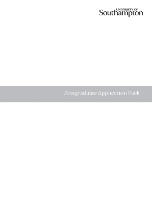 University of Southampton Postgraduate Application Form