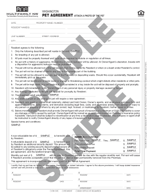 Washington Pet Agreement