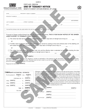 Portland End of Tenancy Notice