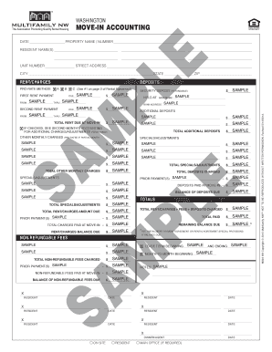 Washington Move-In Accounting Form