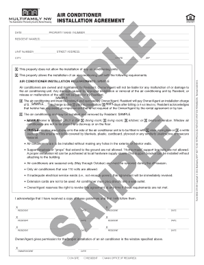 Air Conditioner Installation Agreement