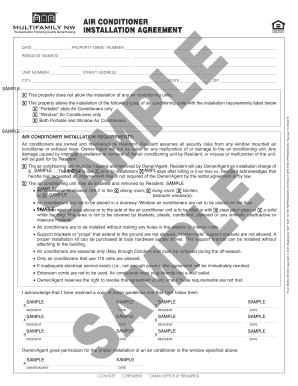 Air Conditioner Installation Agreement