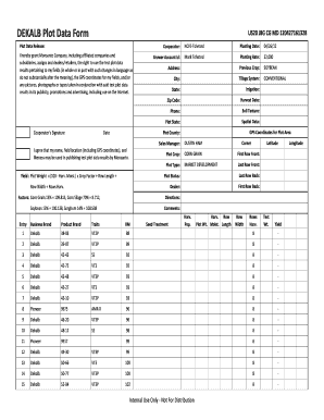 DEKALB Plot Data Form