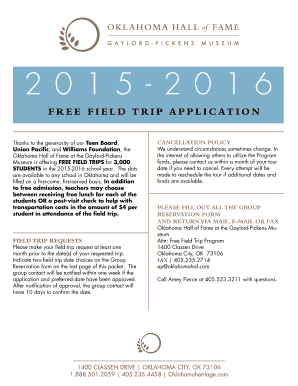Free Field Trip Application