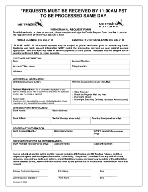 Withdrawal Request Form
