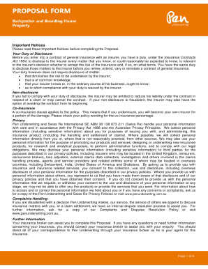 Backpacker and Boarding House Proposal Form