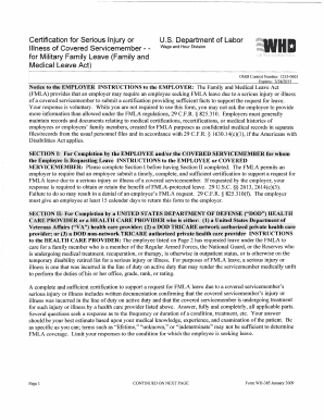 Certification for Serious Injury or Illness of Covered Servicemember