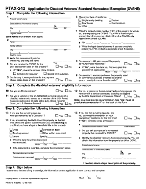 Illinois Disabled Veterans' Standard Homestead Exemption Form