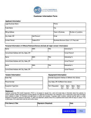 Customer Information Form