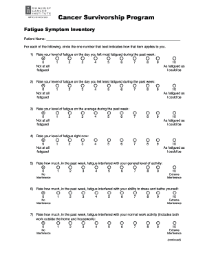 Fatigue Symptom Inventory