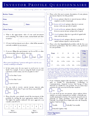 Investor Profile Questionnaire