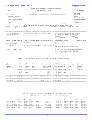 SEC Form 4 Statement of Changes in Beneficial Ownership