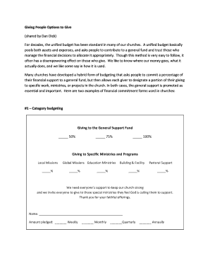 Church Financial Commitment Form