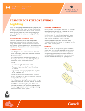 Energy Savings Lighting Checklist