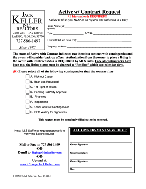 Active with Contract Request Form