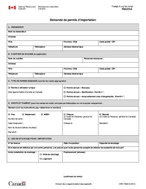 Demande de permis d’importation