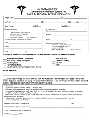 Authorization to Release Patient Information