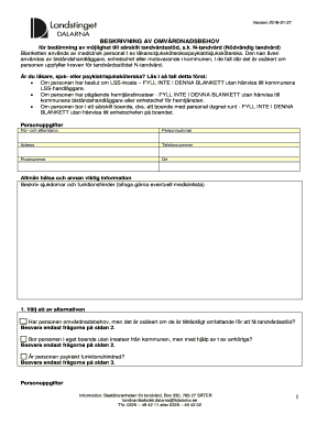Swedish Dental Care Support Assessment Form