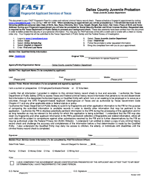 Texas Juvenile Justice Department Fingerprint Pass