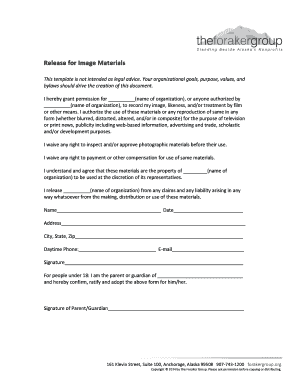 Image Release Form Template