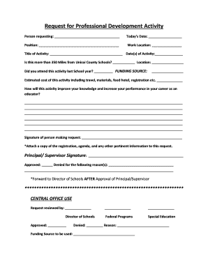 Professional Development Activity Request Form